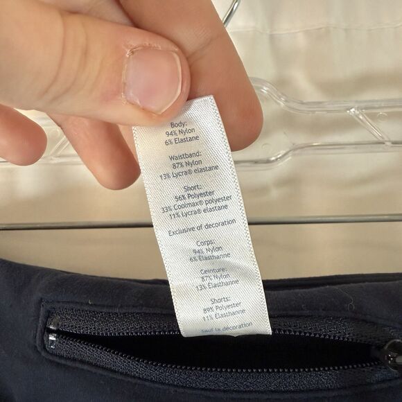 Ivivva Lululemon Shorts Size 7 Blue Pull On Zip Pocket Lined 2" Inseam - Picture 6 of 6